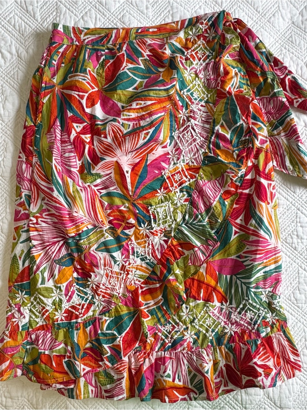 C&C California Multicolor Tropical Print Midi Skirt